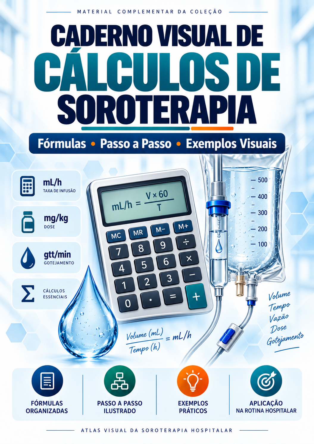 Capa do bônus Caderno Visual de Cálculos de Soroterapia